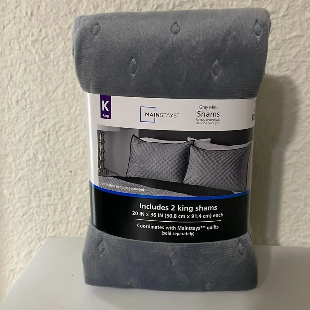 Mainstays Grey Mink 2Pack King Shams